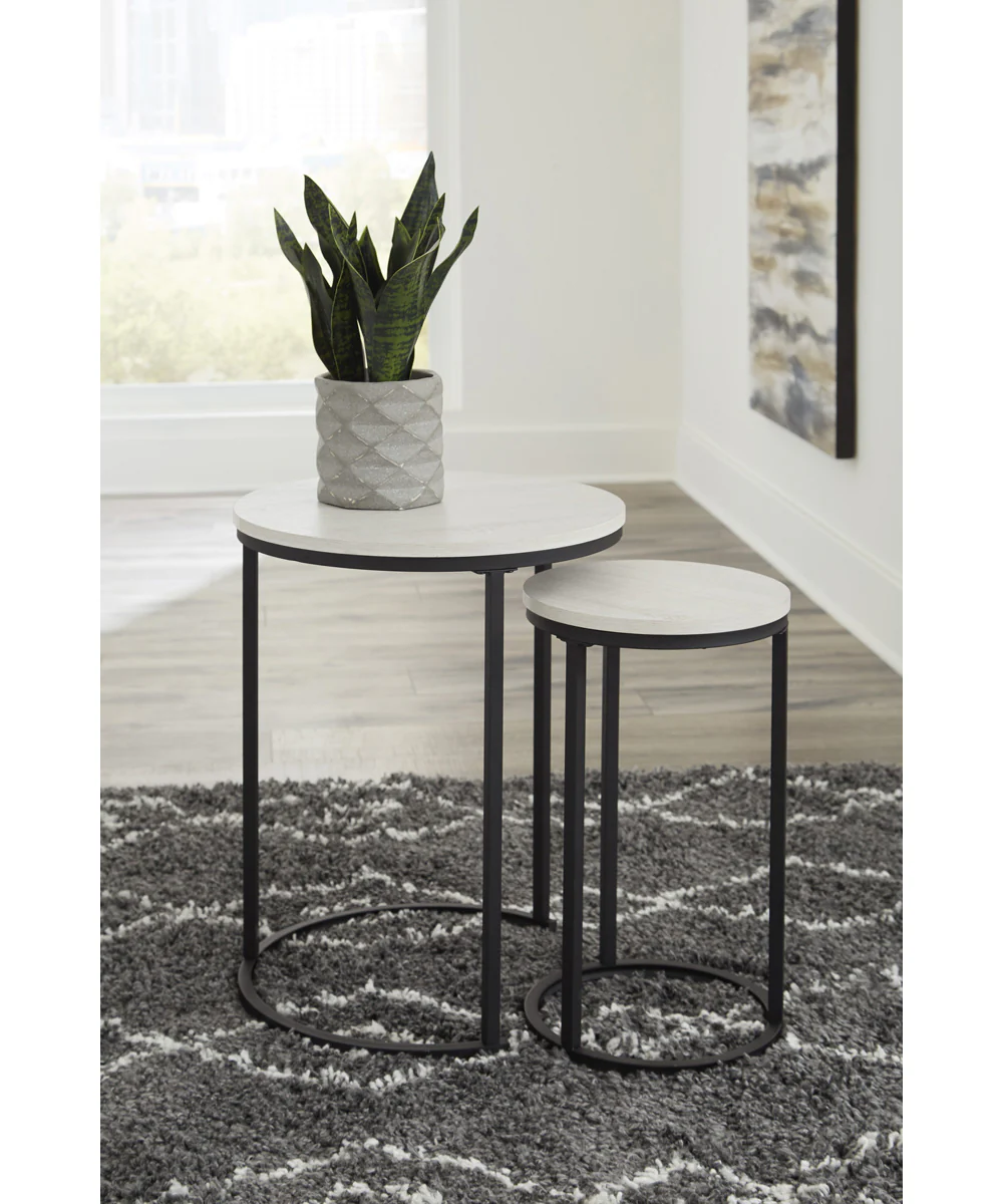 Briarsboro Accent Table (2/CN) White/Black