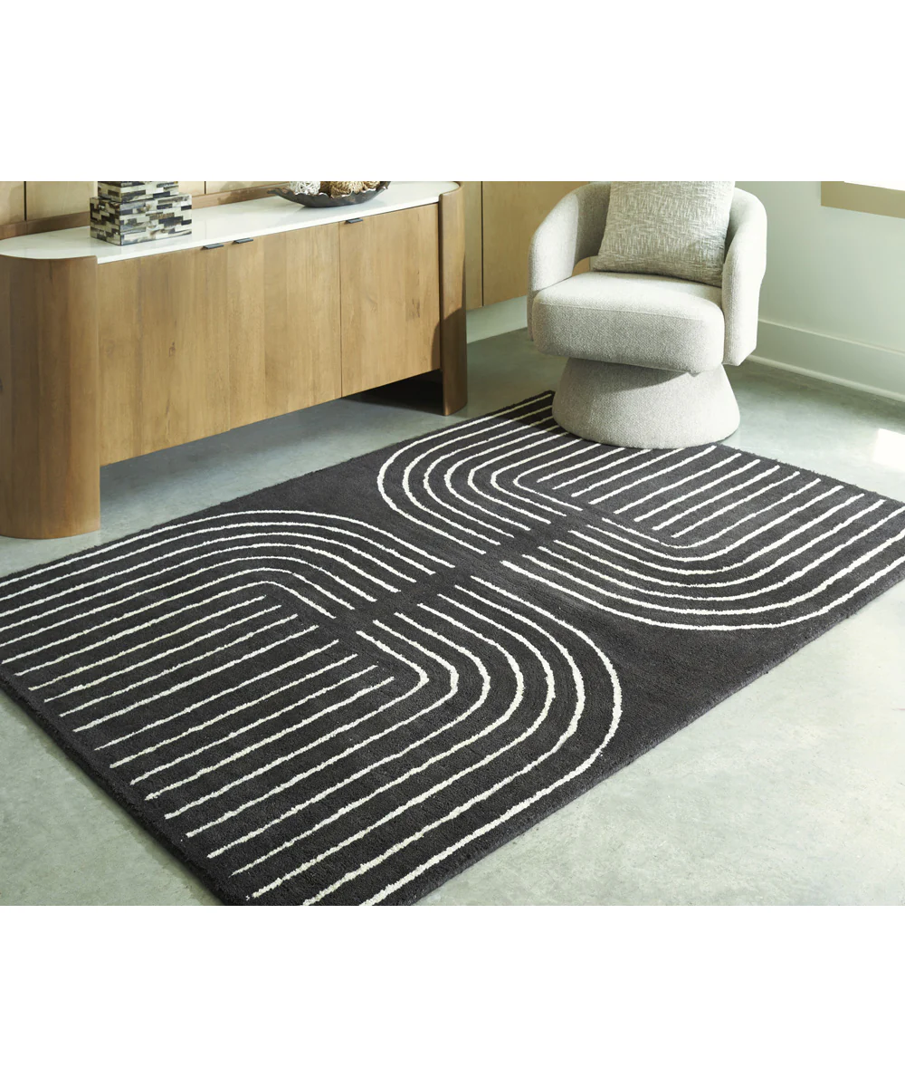 Eldonmore Medium Rug Black/Ivory - Image 2