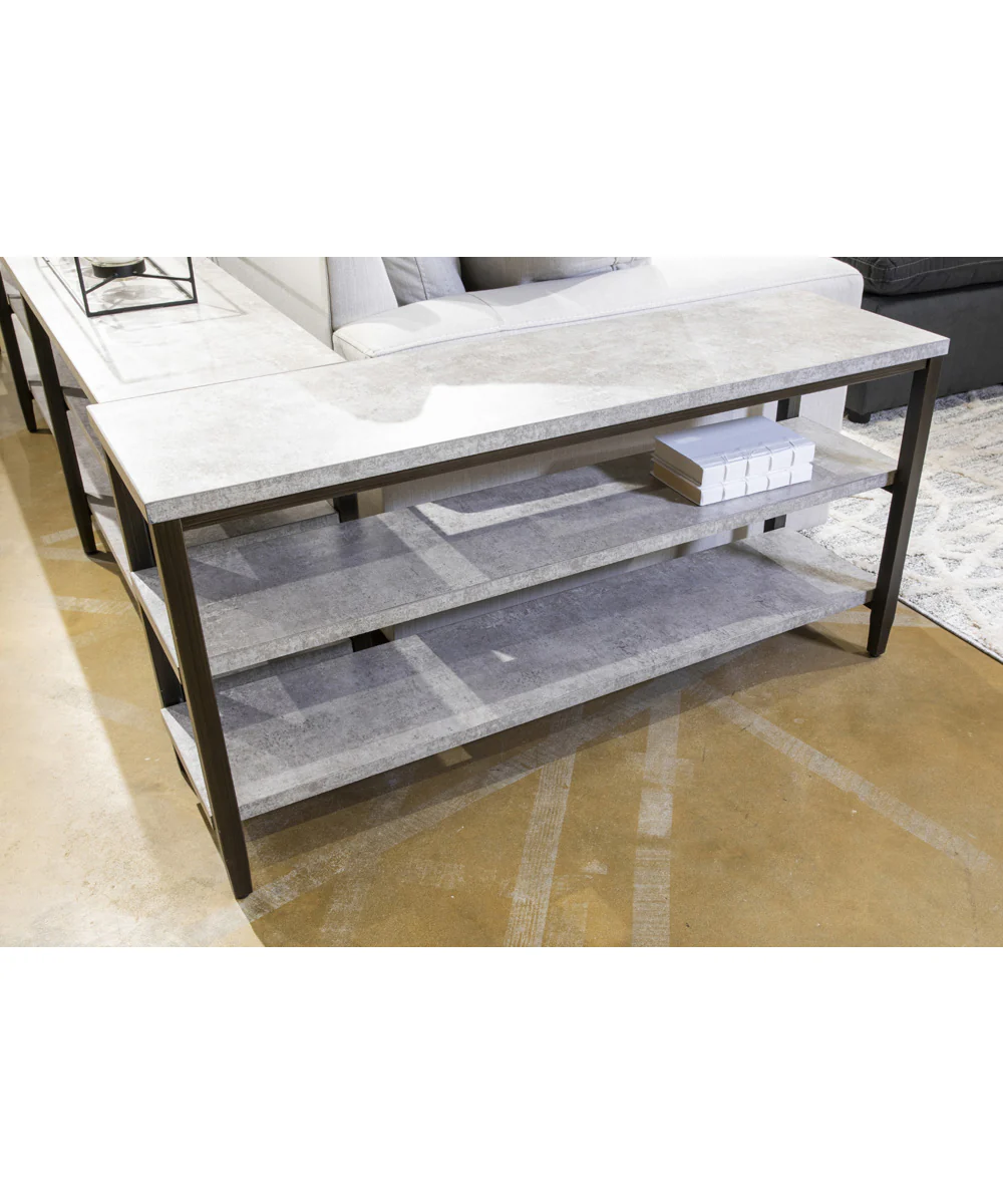 Shybourne Sofa Table Gray/Aged Bronze