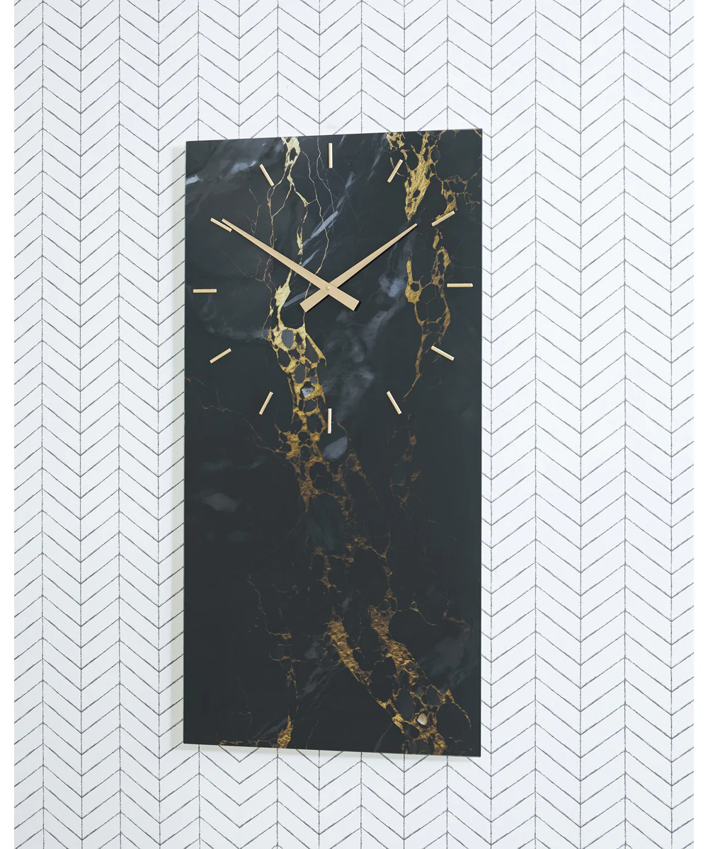 Teague Wall Clock Black/Gold - Image 2