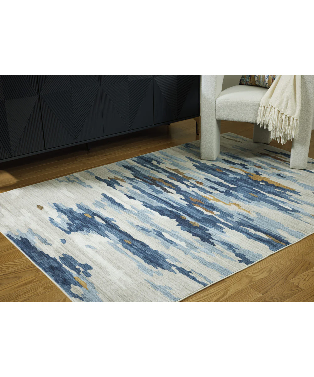 Vinlett Washable Medium Rug Cream/Blue/Brown - Image 2