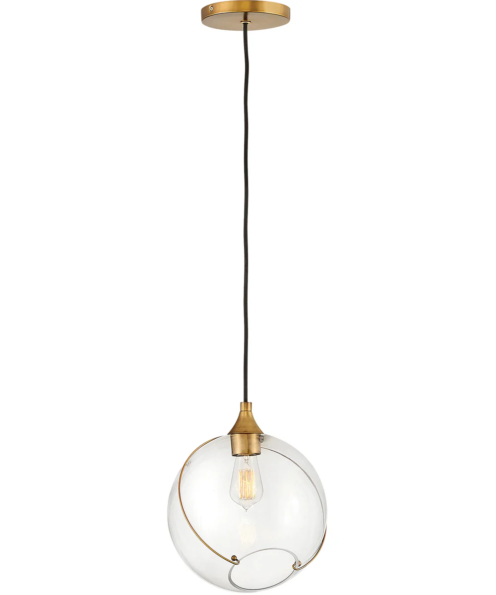 Skye 1-Light Small Pendant in Heritage Brass