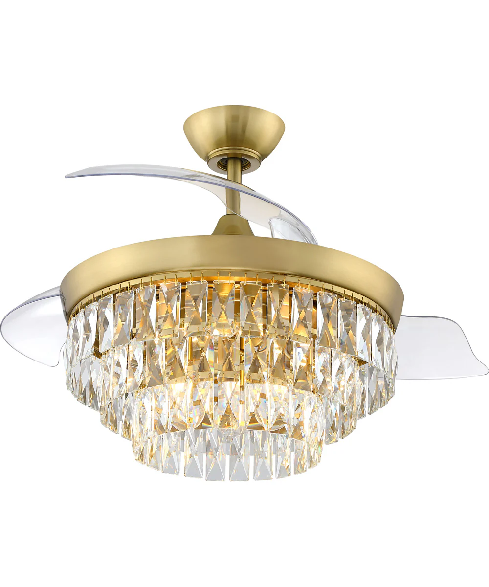 Sofia 42 Hidden Blades 6-Light Fan Satin Brass - Image 2