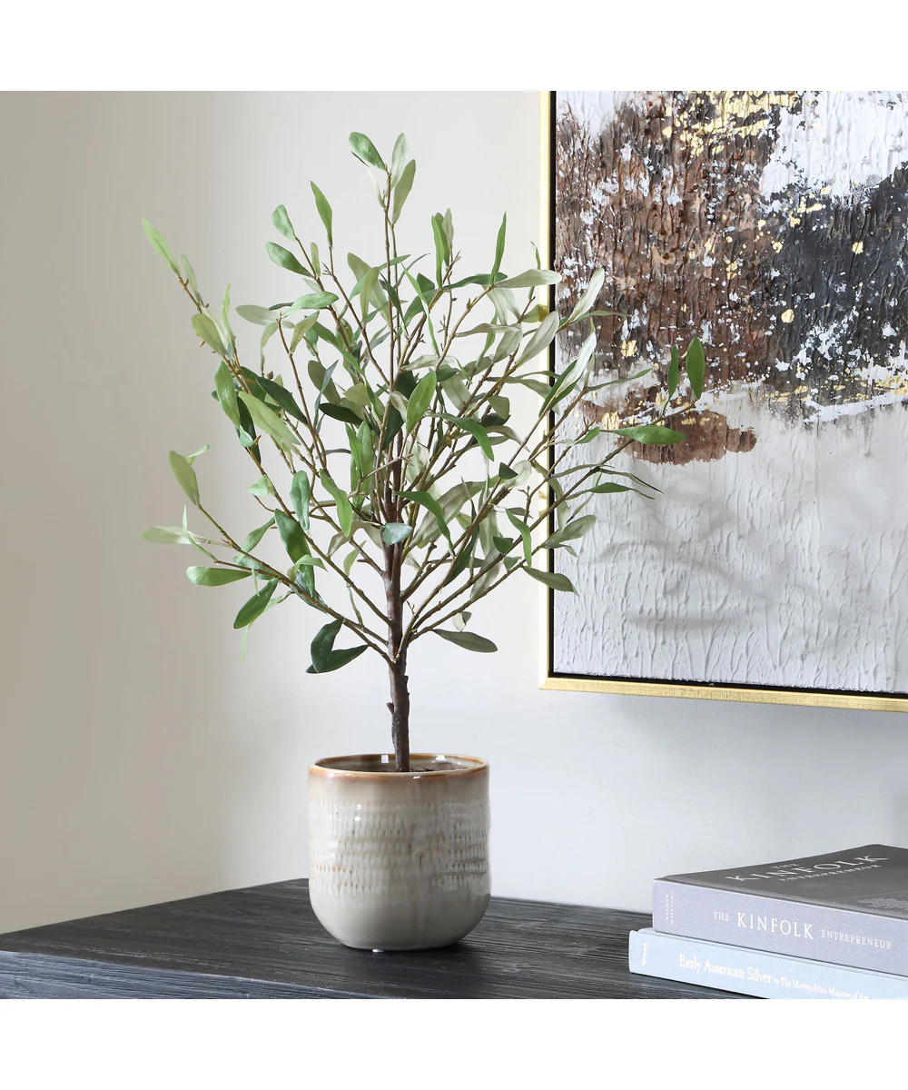 Solea Olive Accent & Textured Vase - Image 3