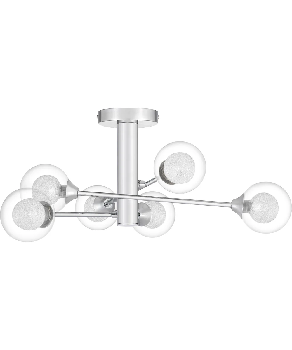 Spellbound 6-light Semi Flush Mount Polished Chrome