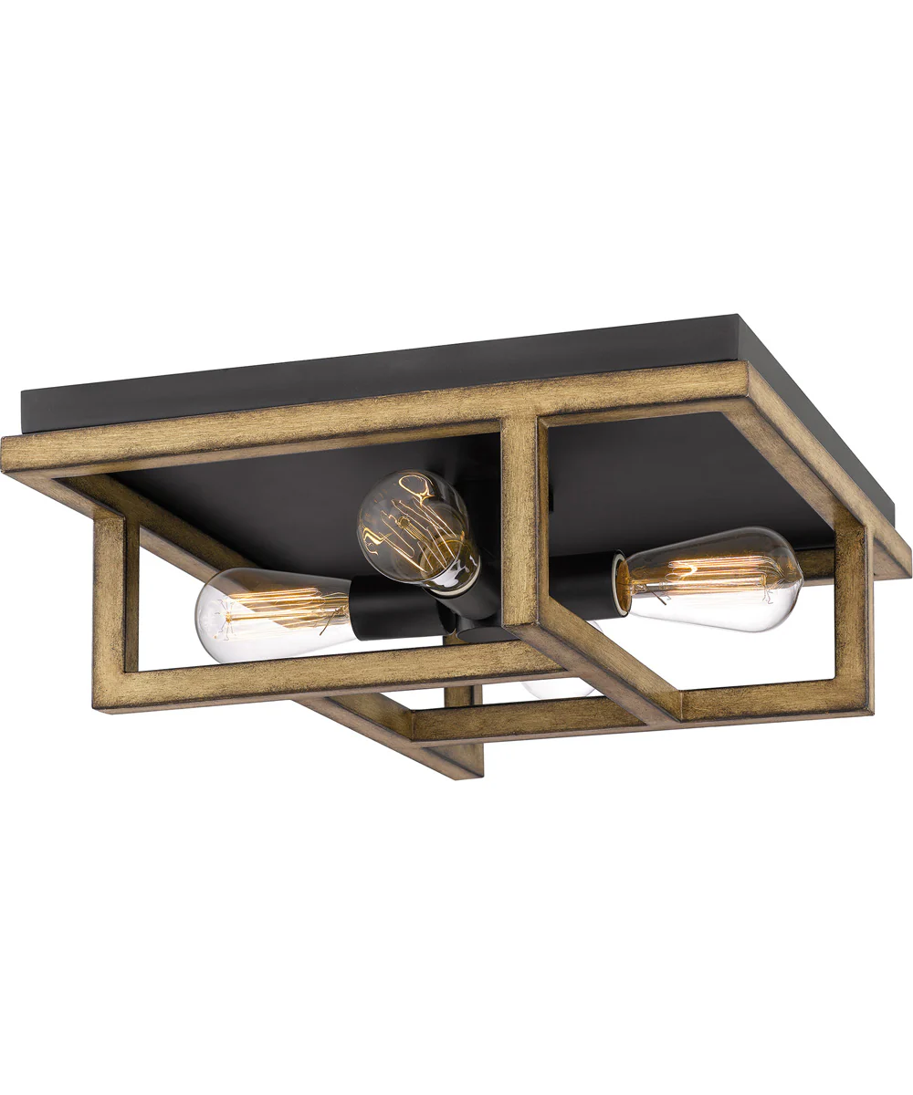 Spencer 4-light Flush Mount Aged Walnut - Image 2