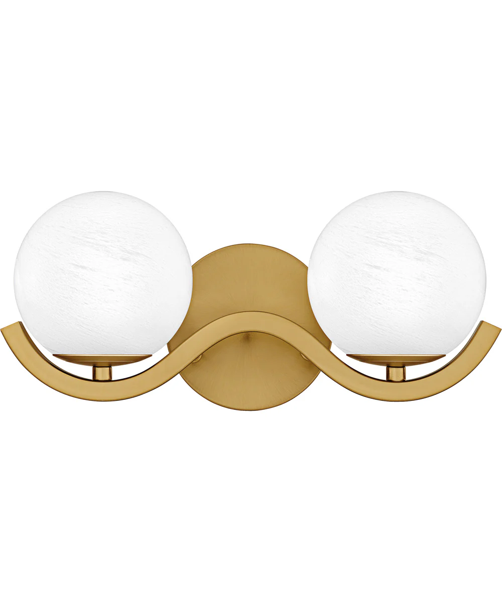 Spherical Medium 2-light Bath Light Aged Brass