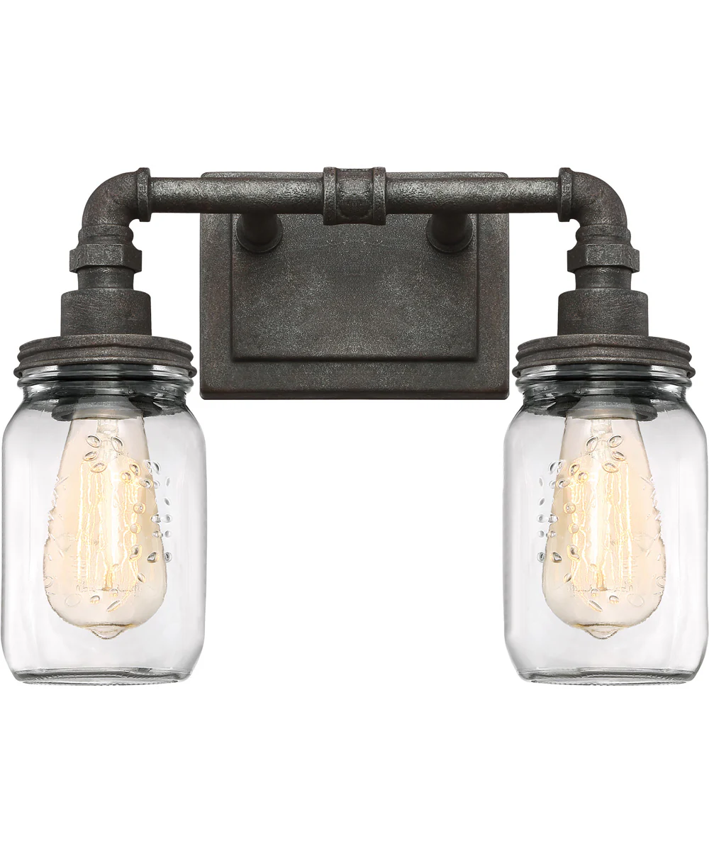 Squire Medium 2-light Bath Light Rustic Black - Image 2