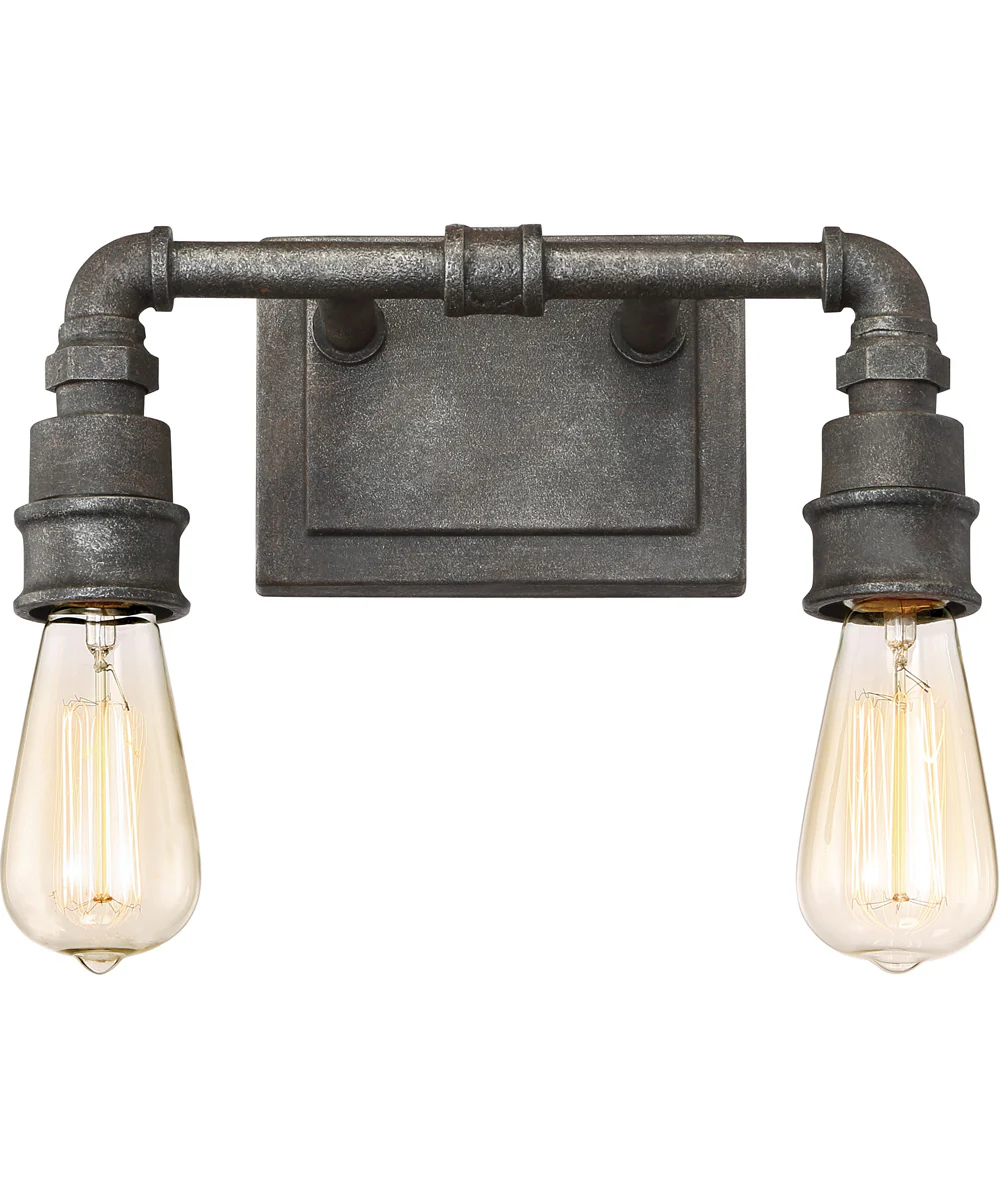 Squire Medium 2-light Bath Light Rustic Black - Image 5