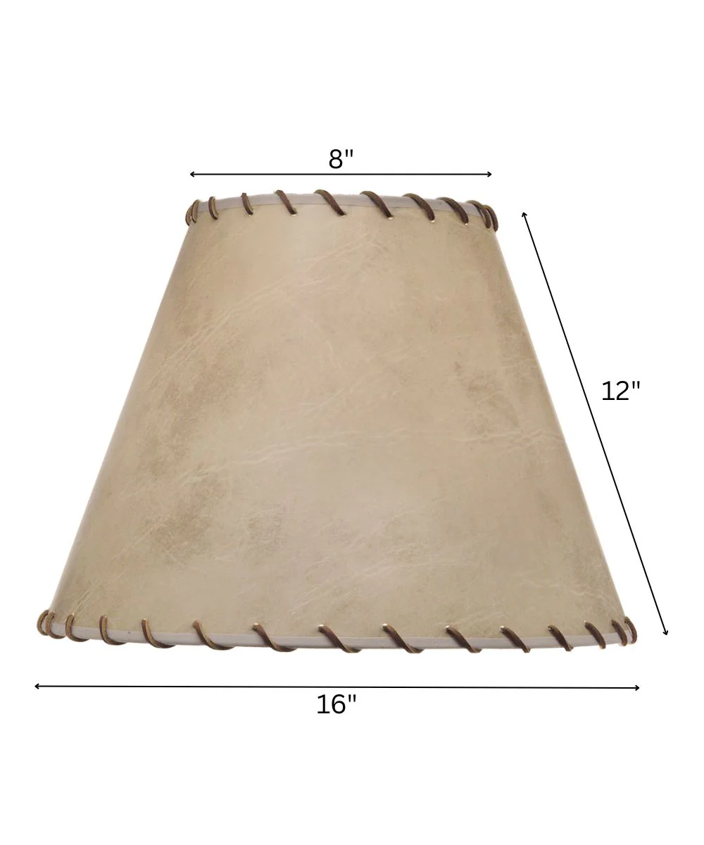 8x16x12 Calfskin Leather Empire Hardback Lampshade - Image 2