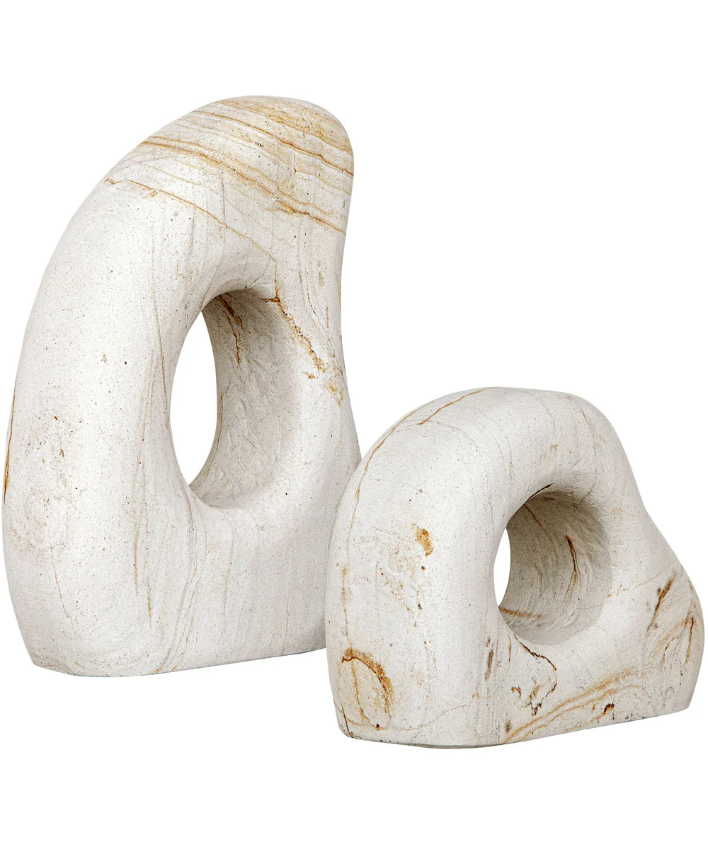 Stone Flow Outdoor Sculptures Set of 2 - Image 3