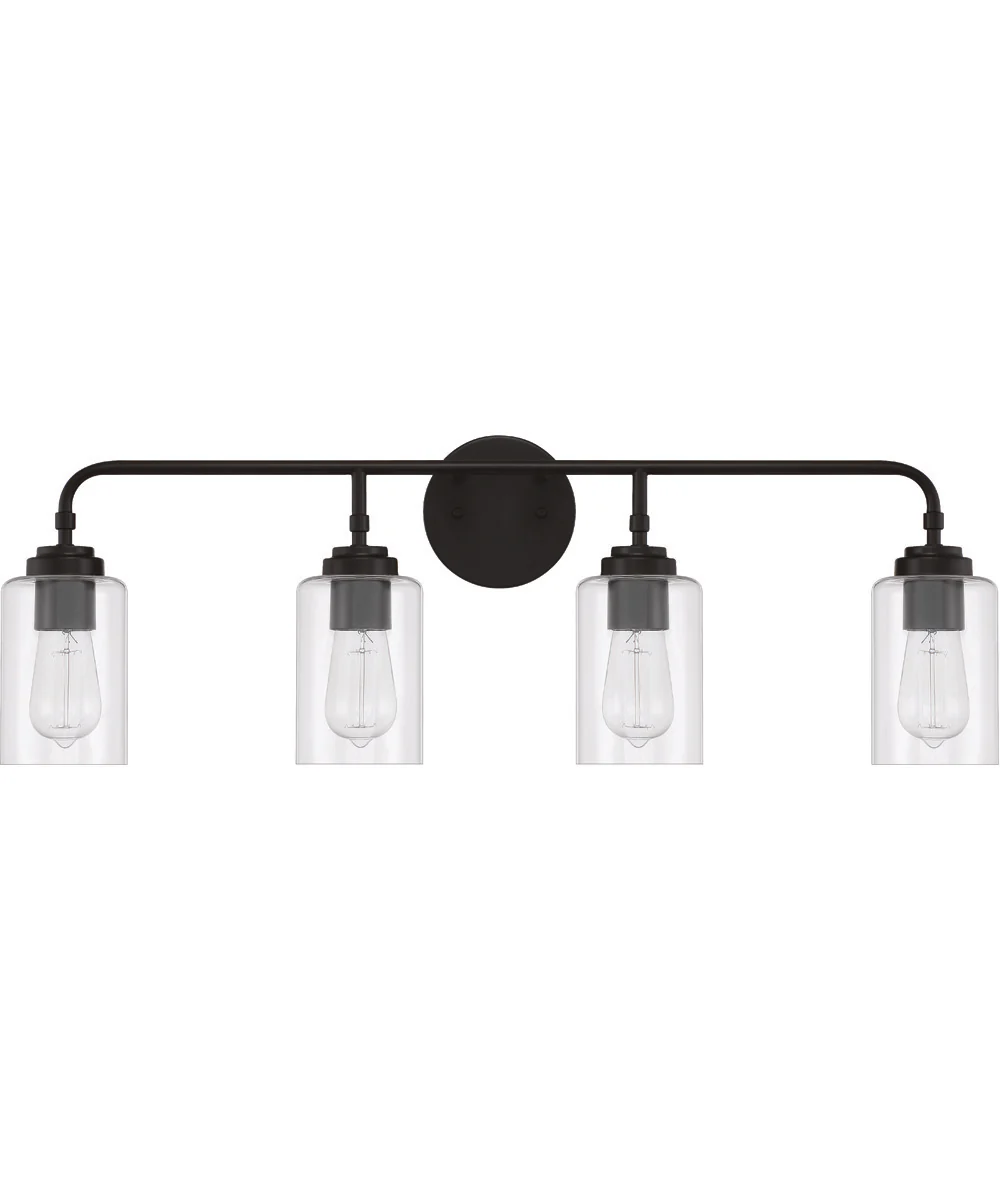 Stowe 4-Light Vanity Flat Black - Image 3