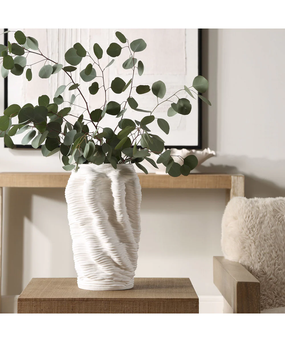 Stratified Matte White Vase - Image 5