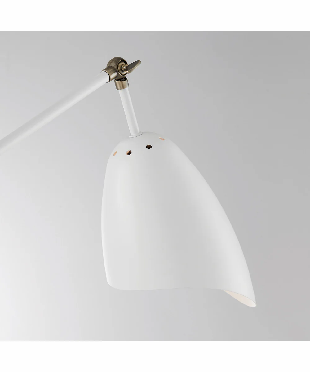 Tanko 1-Light Metal Floor Lamp Antique Brass/White - Image 2
