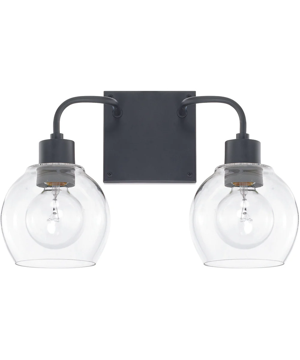 Tanner 2-Light Vanity In Matte Black