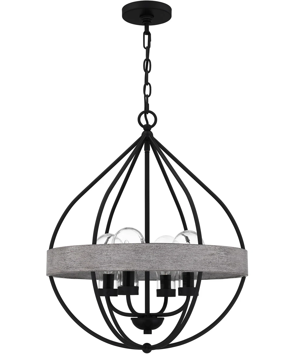 Tansy 4-light Pendant Matte Black - Image 3
