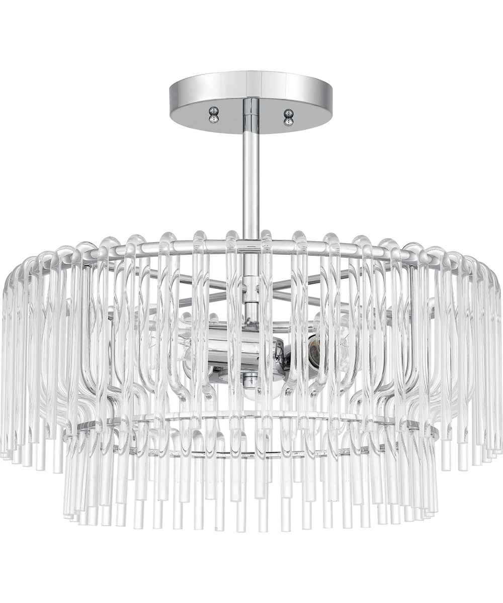 Tayshia Large 3-light Semi Flush Mount Polished Chrome - Image 2