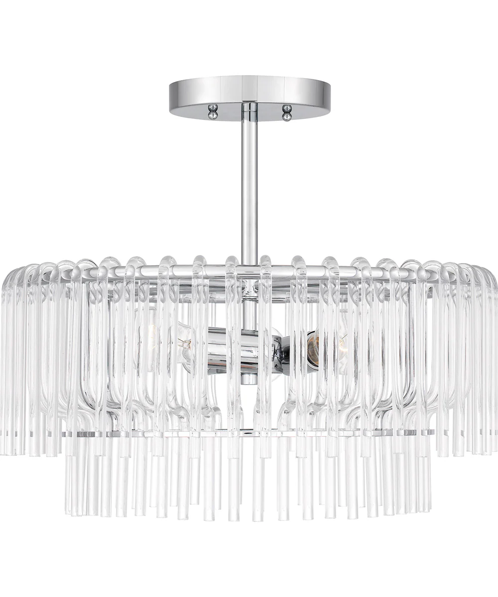 Tayshia Large 3-light Semi Flush Mount Polished Chrome - Image 3