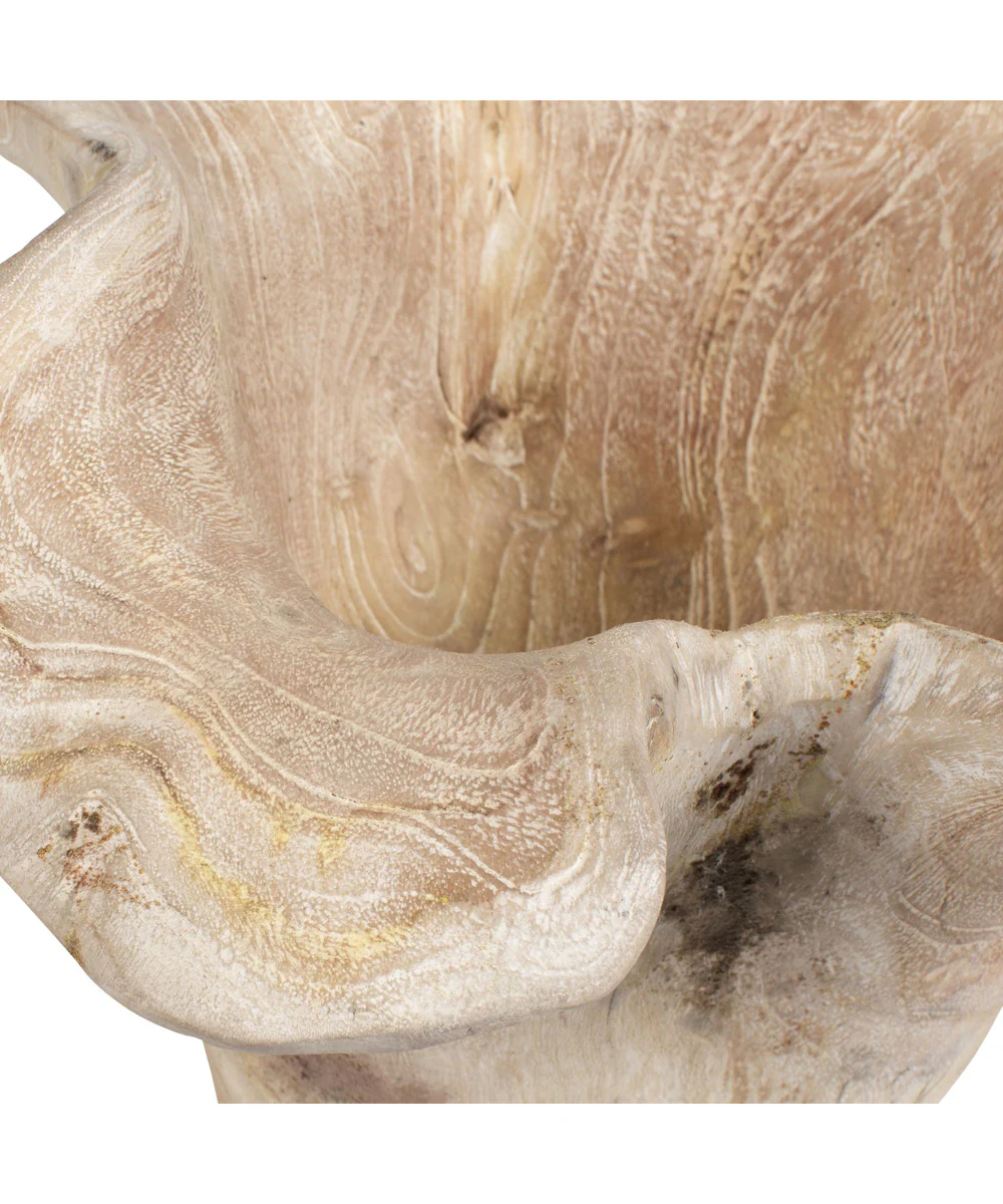 Teak Flow White Wash Outdoor Bowl - Image 5