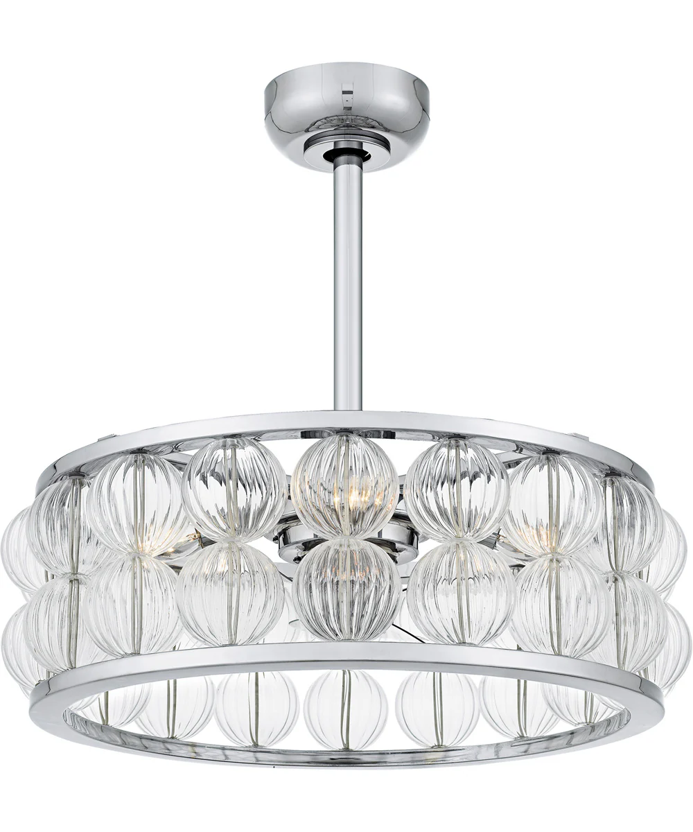 23" Terrarock 4-light Fandelier Polished Chrome
