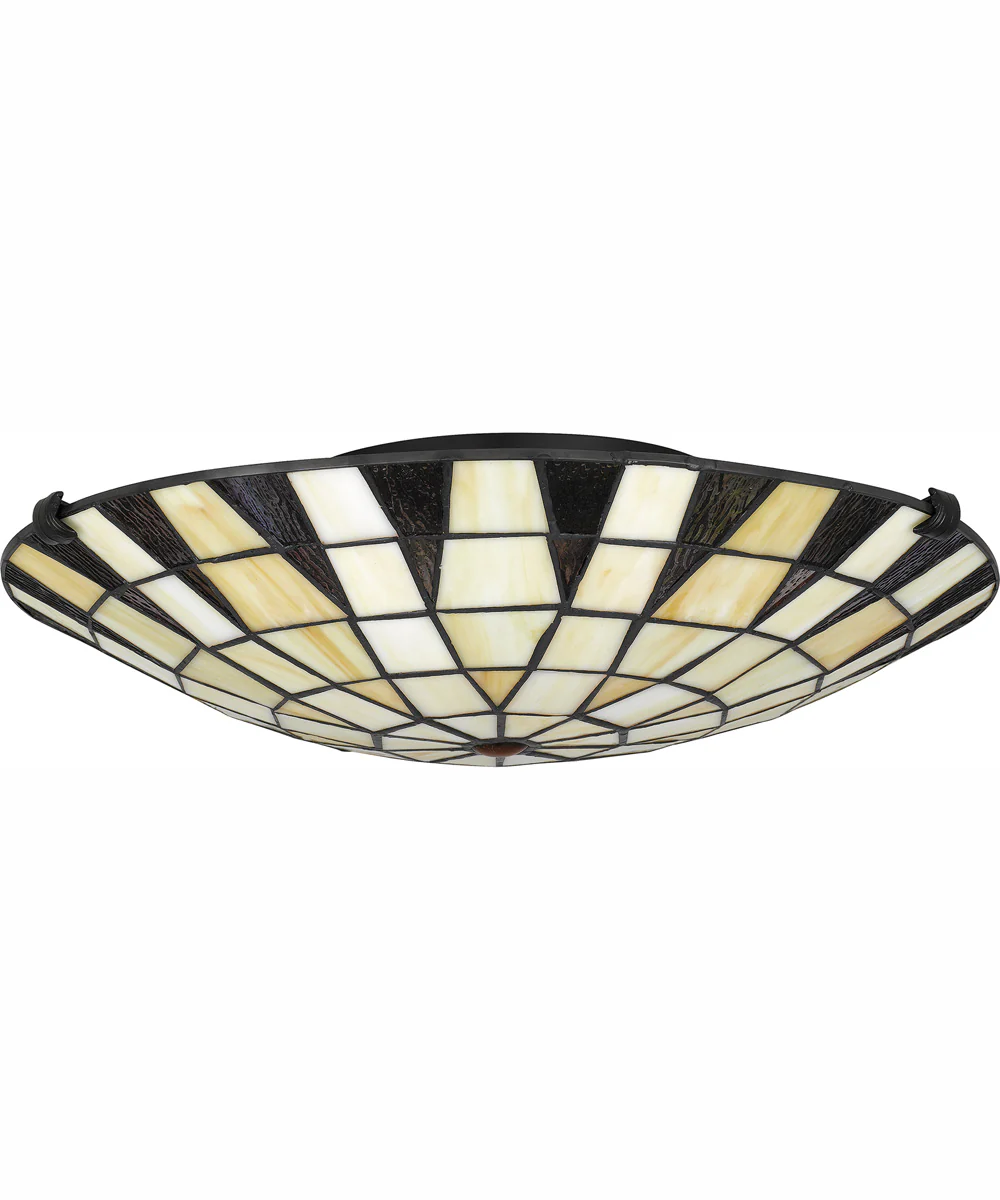 Tiffany Large 2-light Flush Mount Matte Black - Image 3