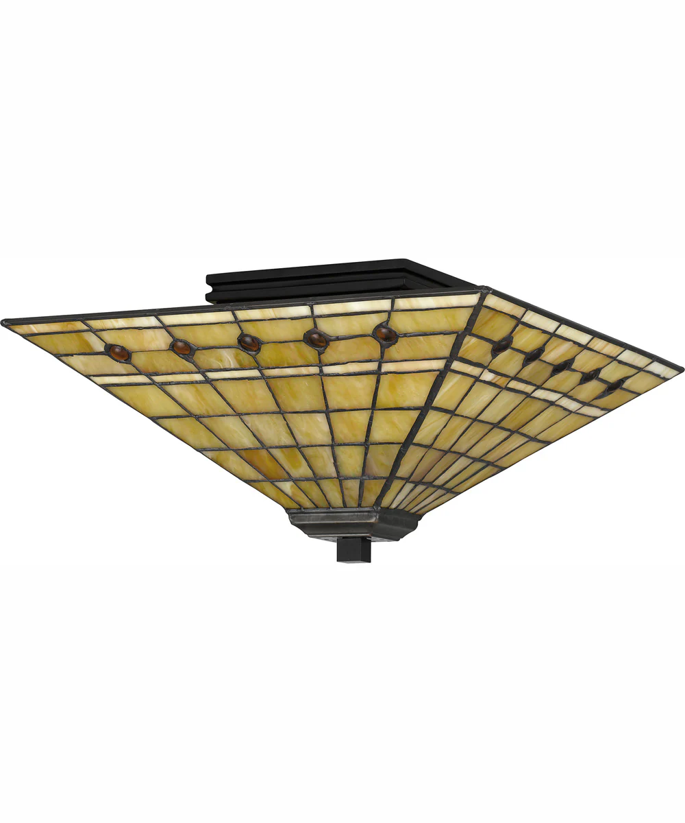 Tiffany Medium 2-light Flush Mount Matte Black - Image 3