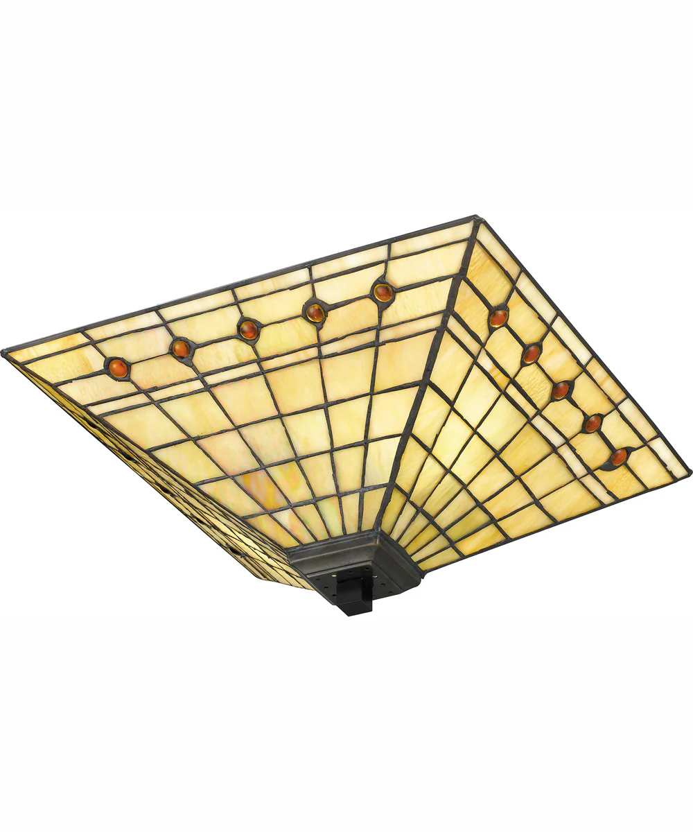 Tiffany Medium 2-light Flush Mount Matte Black - Image 5