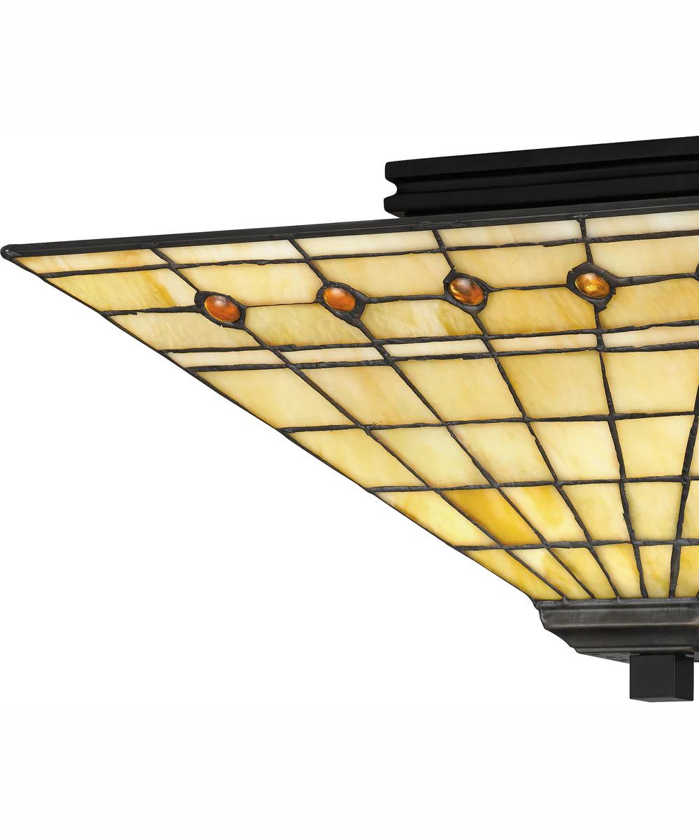 Tiffany Medium 2-light Flush Mount Matte Black - Image 6