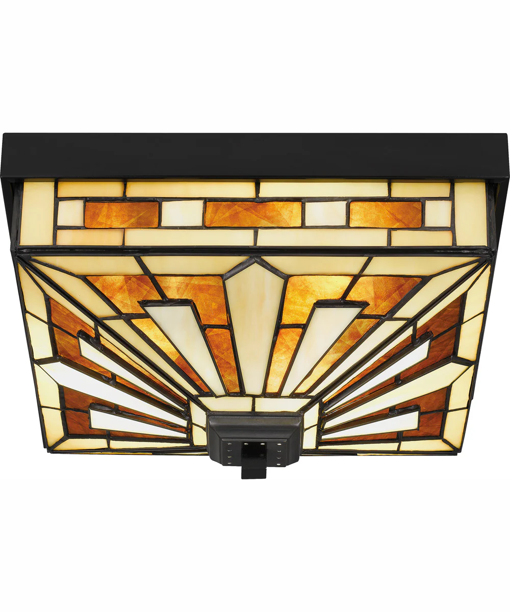Tiffany Medium 3-light Flush Mount Matte Black - Image 4