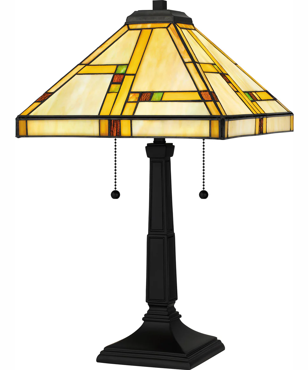 Tiffany Small 2-light Table Lamp Matte Black