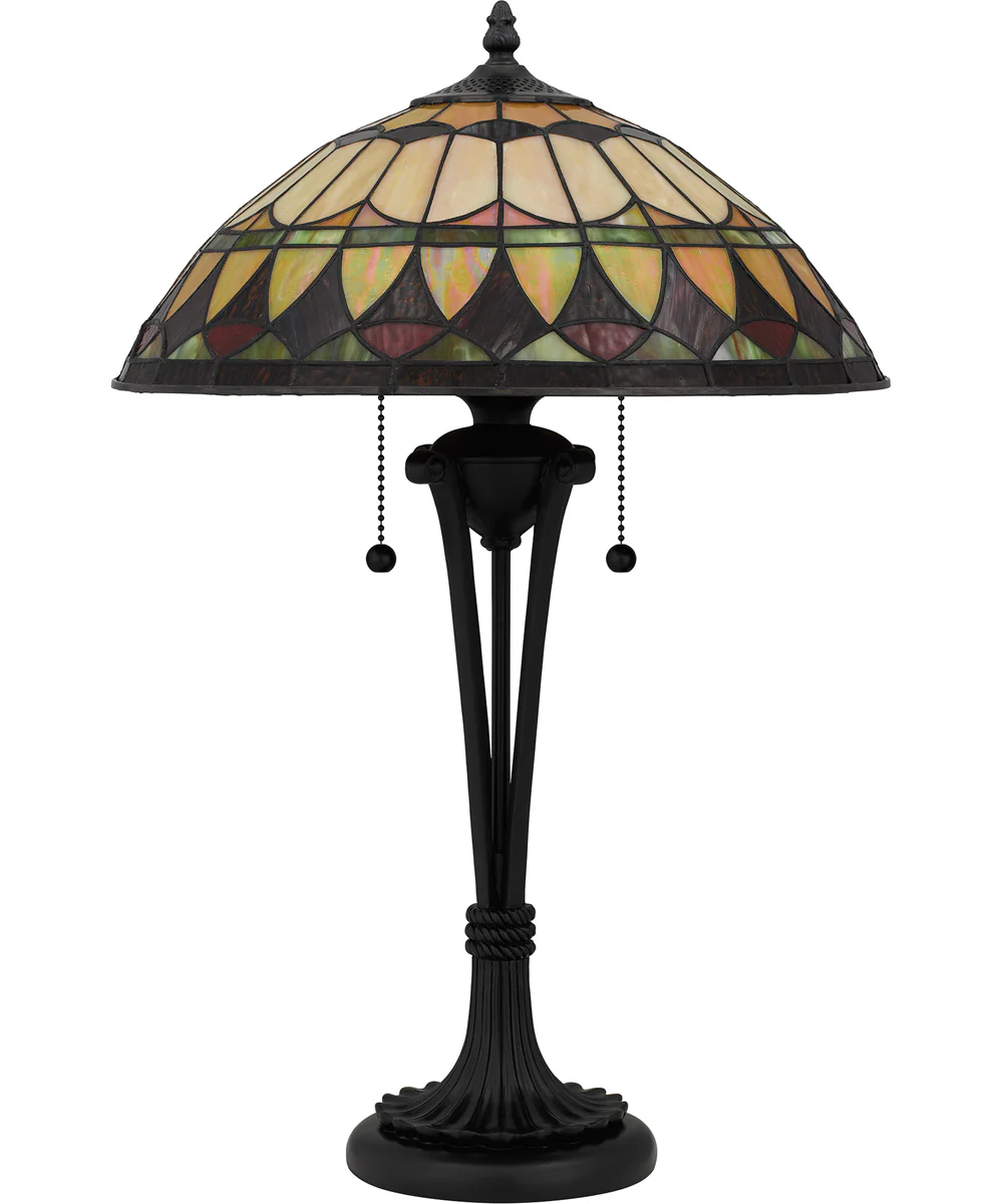 Tiffany Small 2-light Table Lamp Matte Black - Image 3