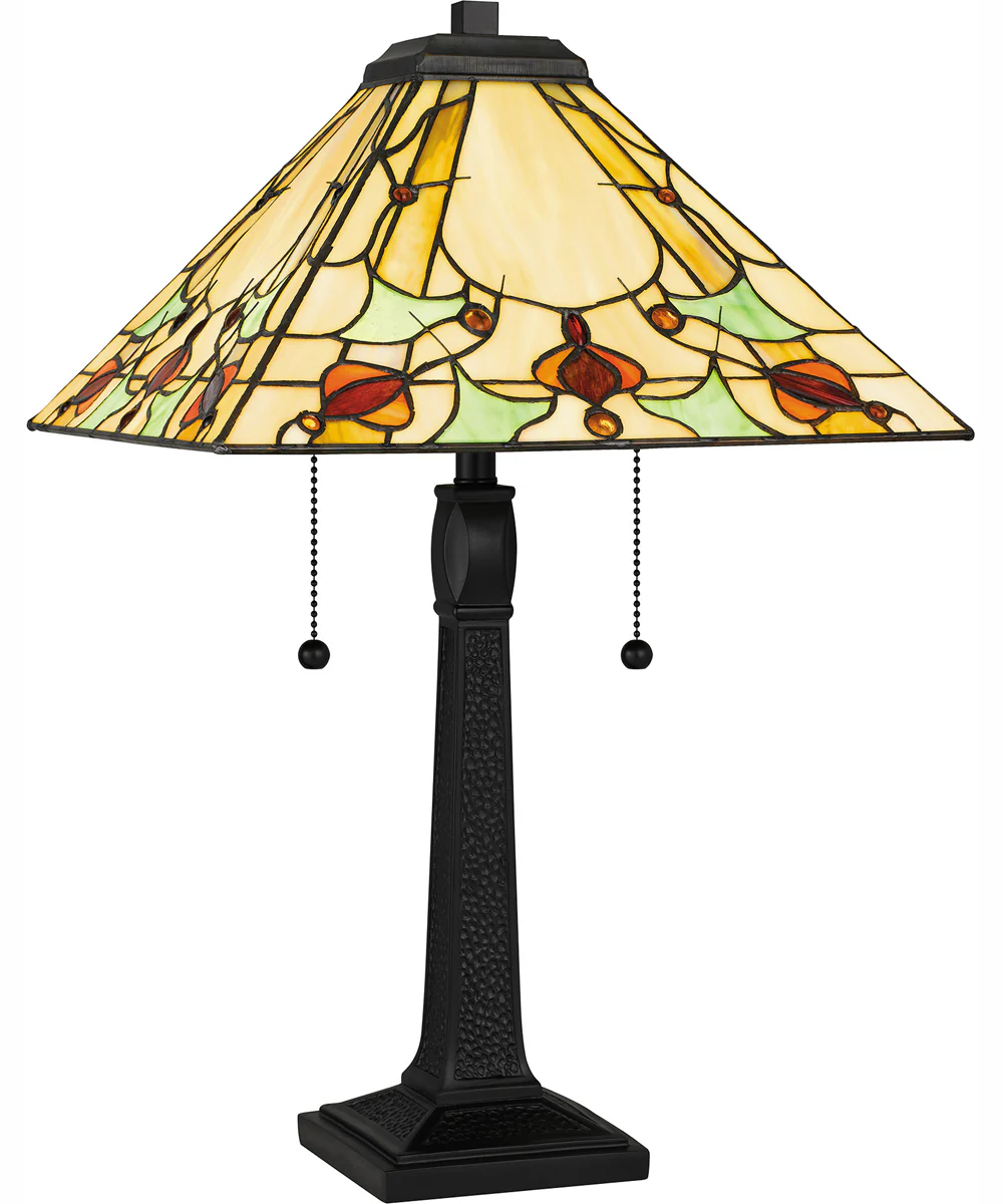 Tiffany Small 2-light Table Lamp Matte Black - Image 2