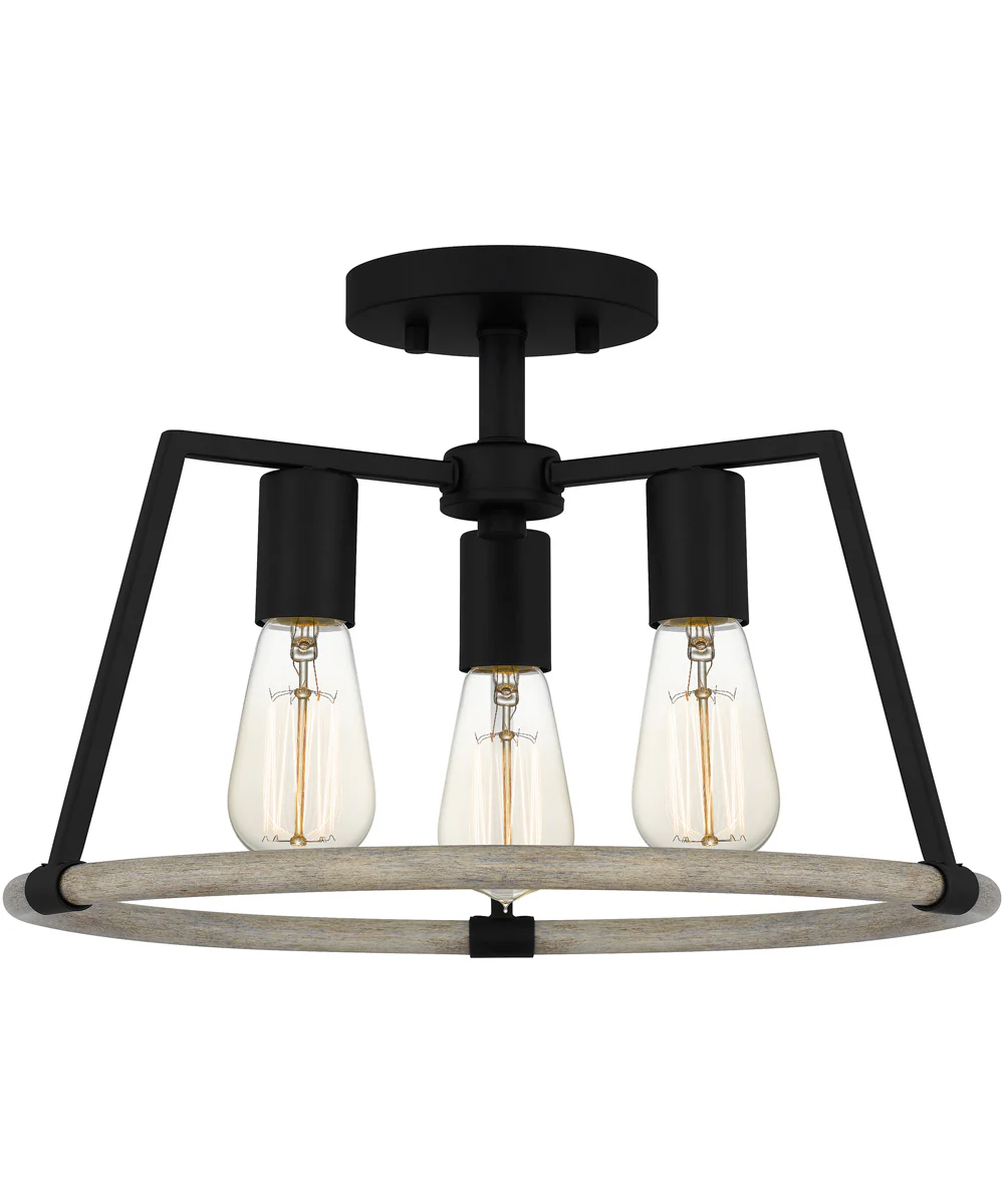 Tippet 3-light Semi Flush Mount Matte Black - Image 4