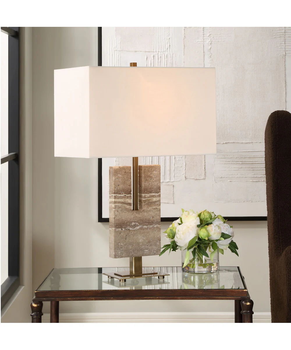 Turning Point Travertine Table Lamp - Image 2