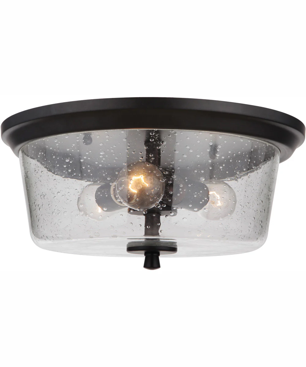 Tyler 3-Light Flush Mount Flat Black - Image 2