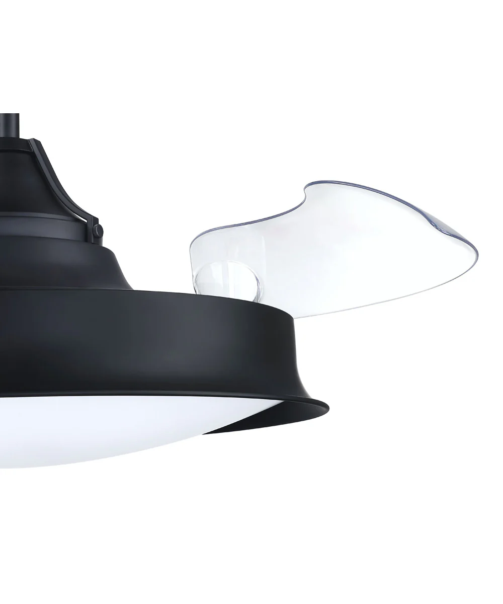 Union 42 Hidden Blades 1-Light Fan Flat Black - Image 3