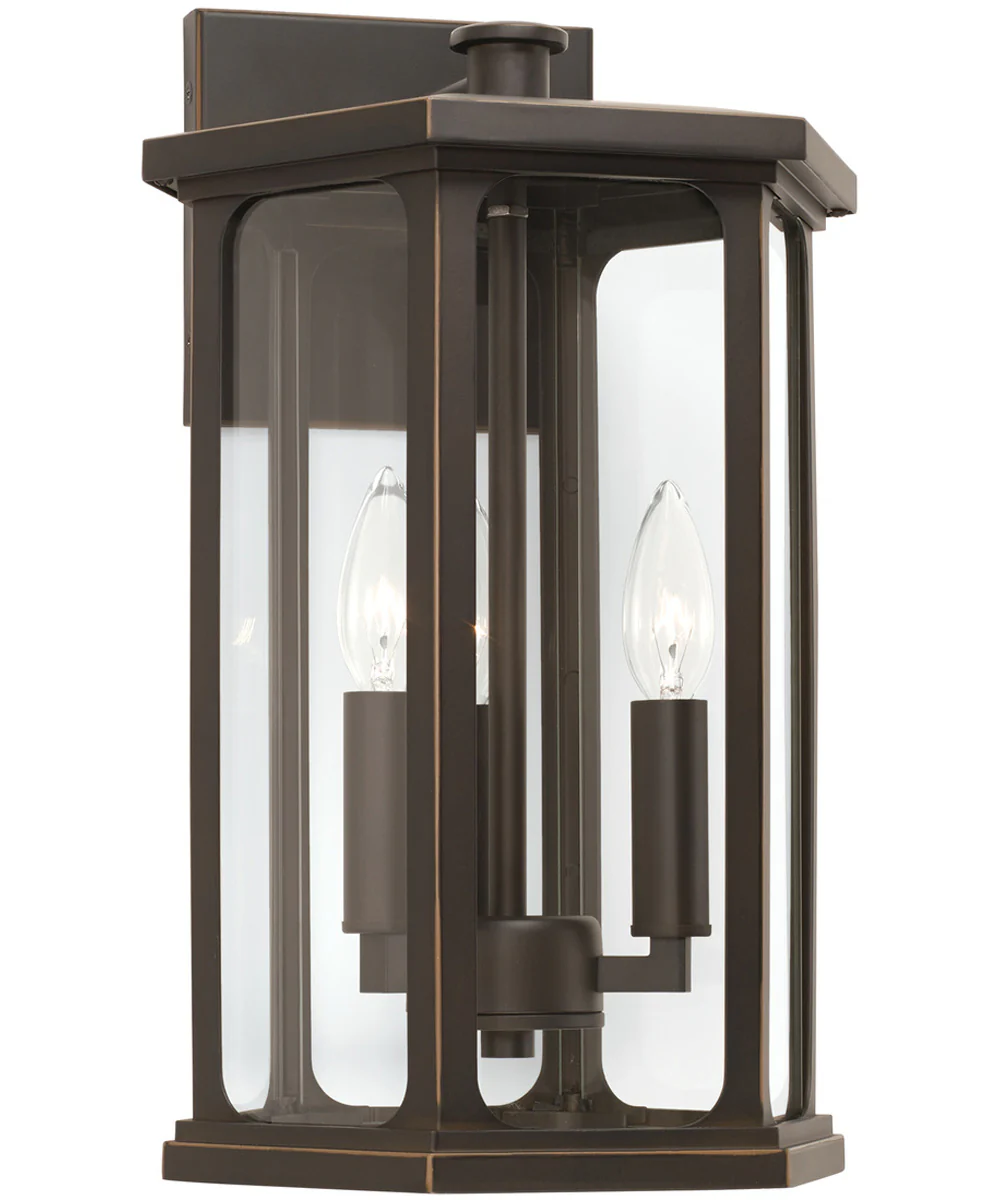 Walton 3-Light Outdoor Wall-Lantern Rain or Shine - Oiled Bronze