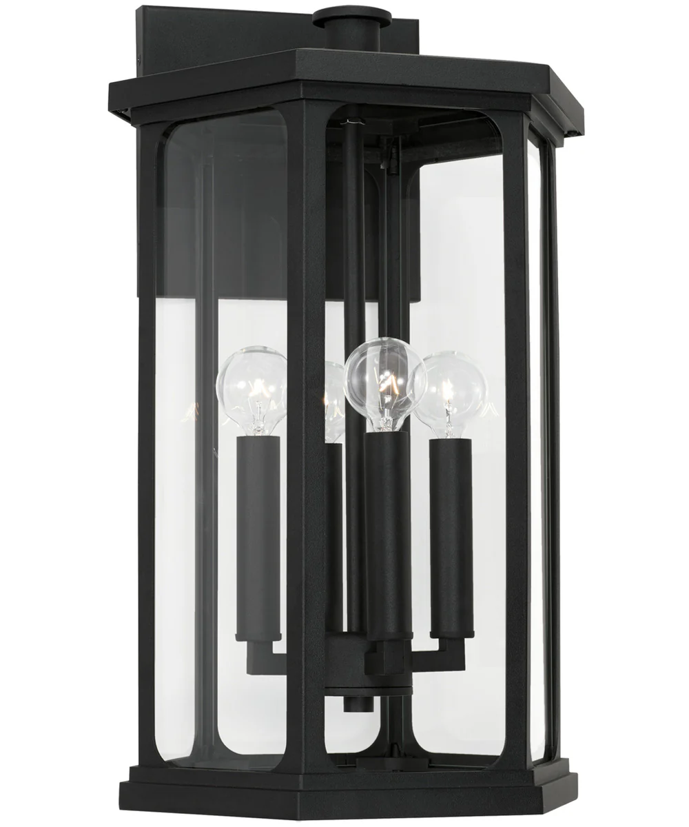 Walton 4-Light Outdoor Wall-Lantern Rain or Shine - Black