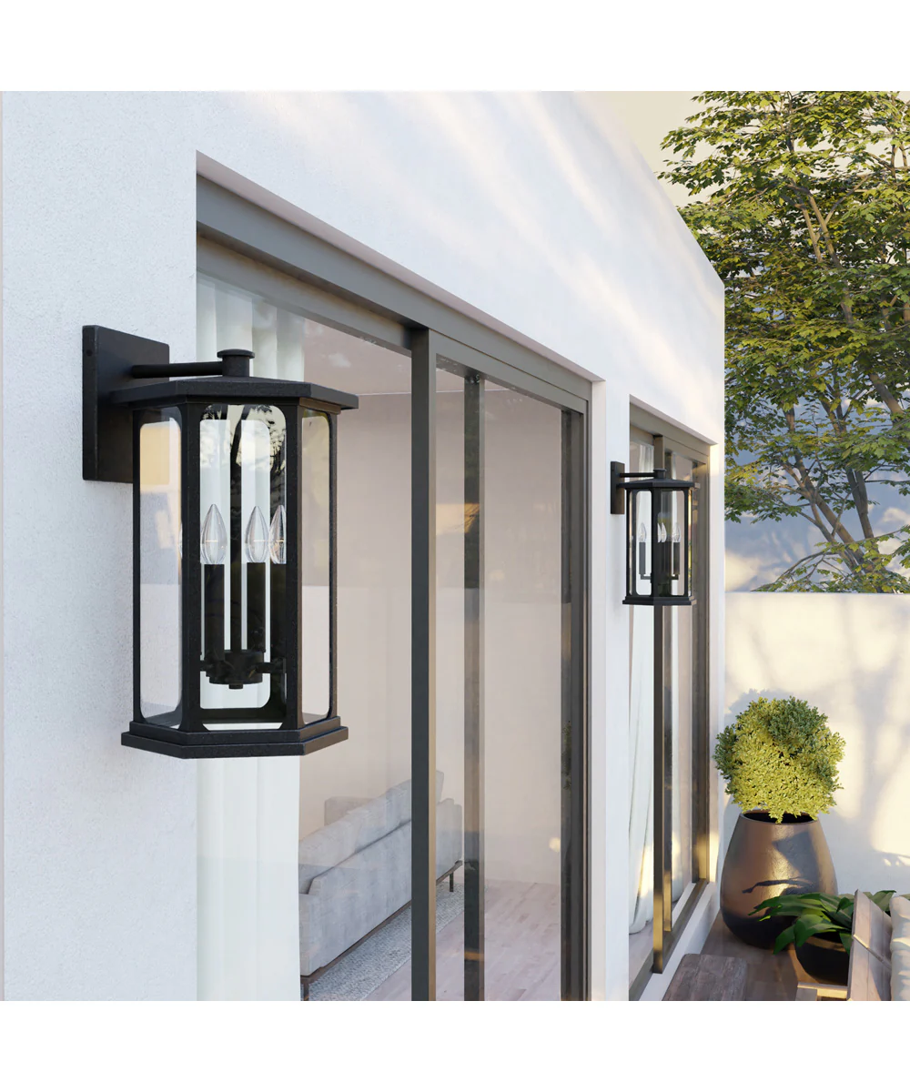 Walton 4-Light Outdoor Wall-Lantern Rain or Shine - Black - Image 2