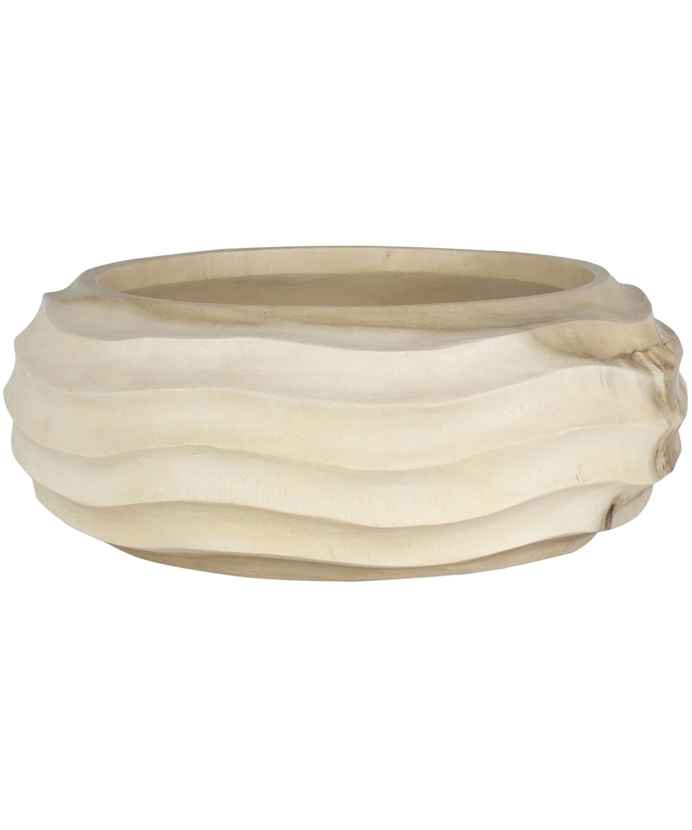 Waveform Bleached Wood Bowl - Image 3