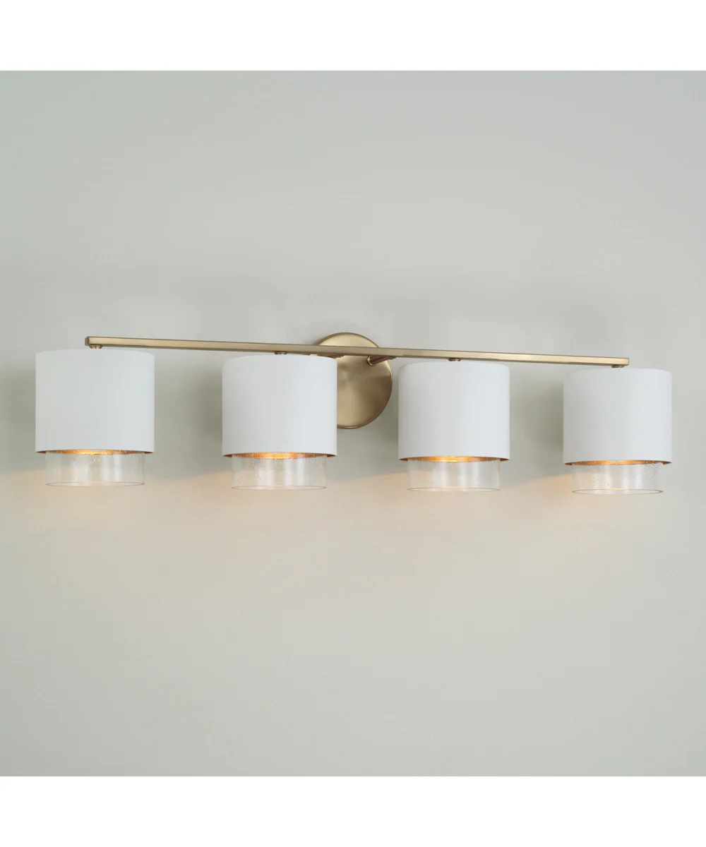 Weller 4-Light Vanity Matte Brass and White - Image 2