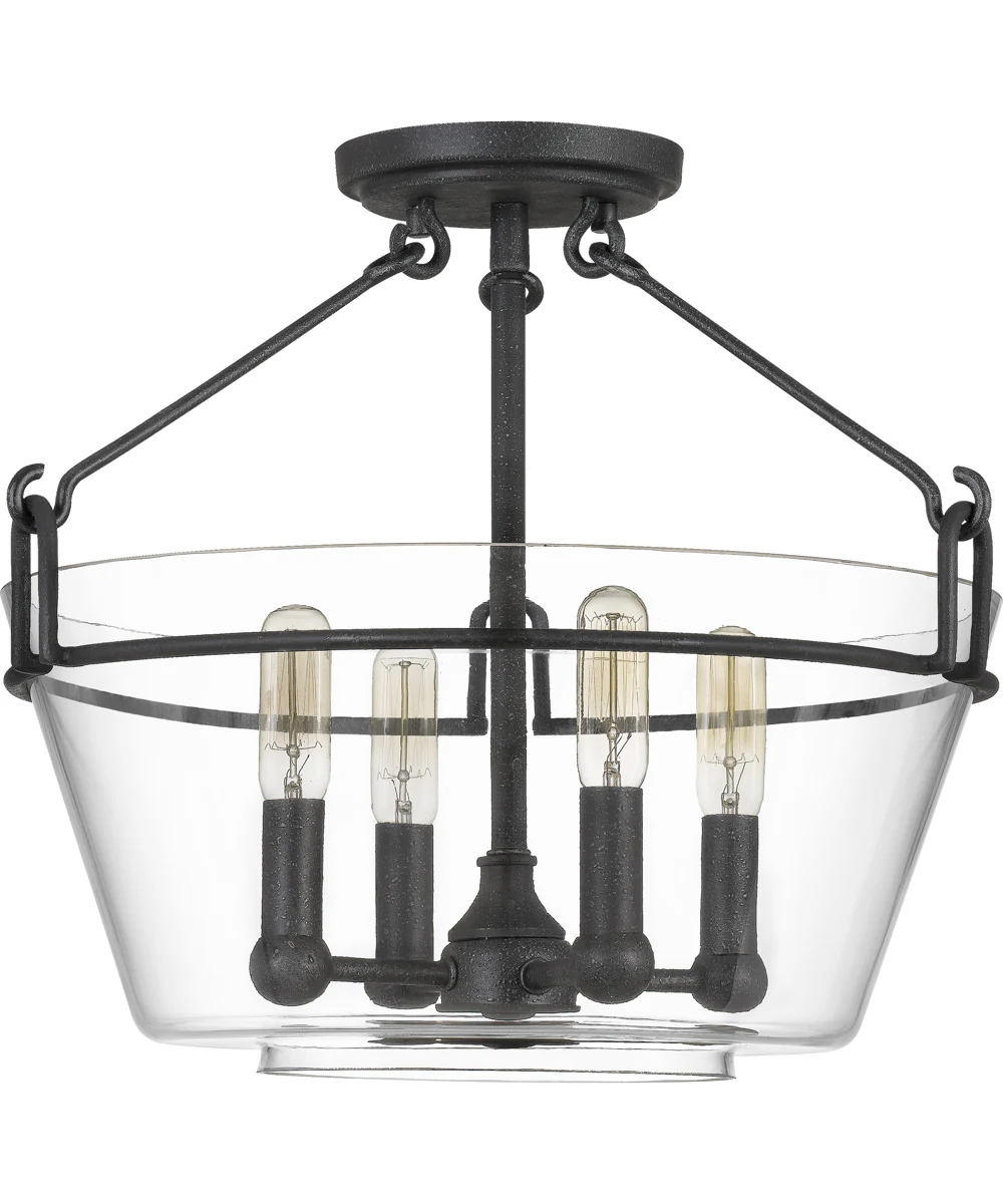 Wells 4-light Semi Flush Mount Grey Ash - Image 3