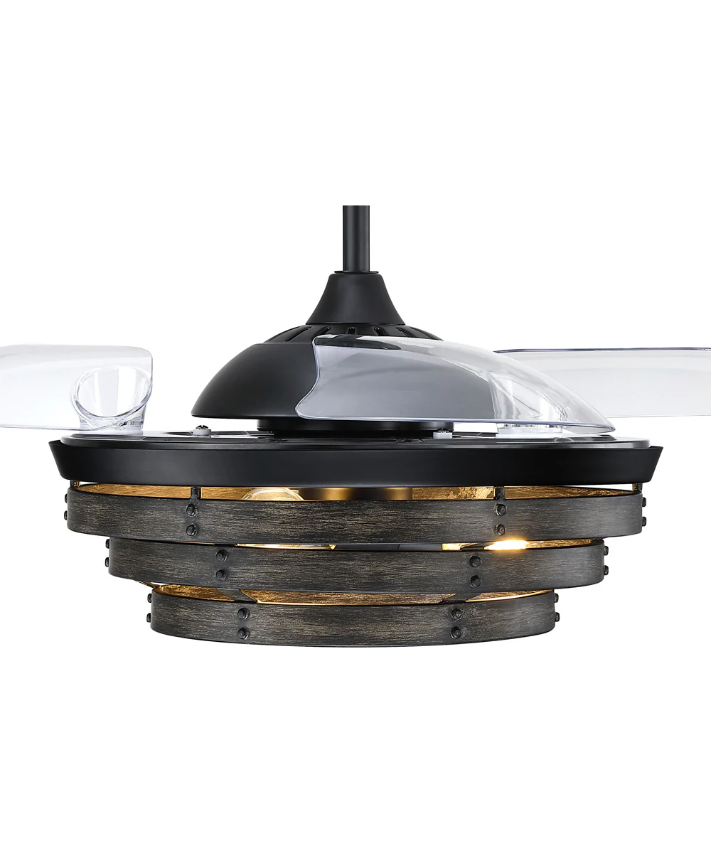 Whiskey 42 Hidden Blades 3-Light Fan Flat Black - Image 4