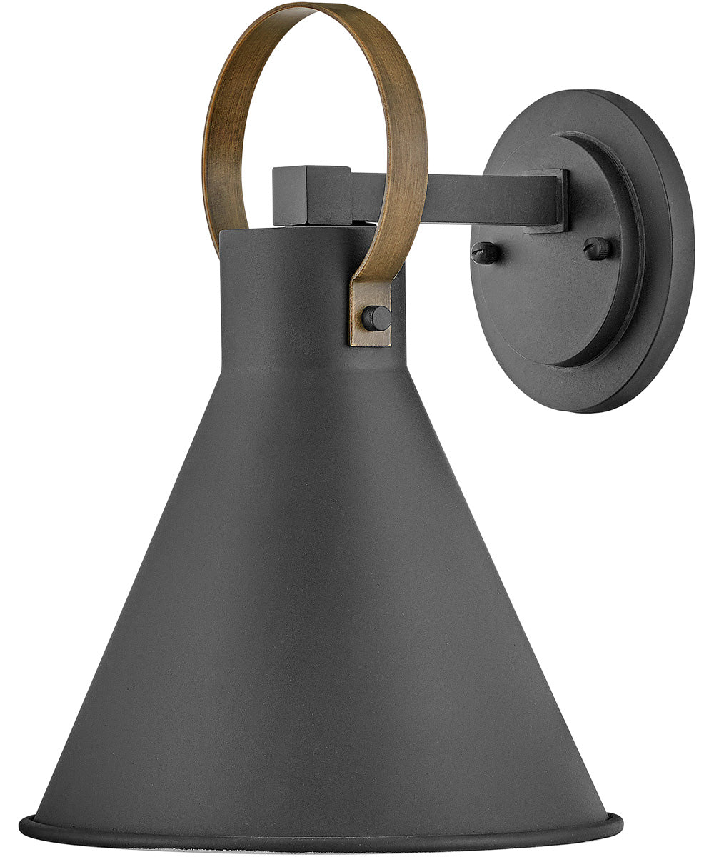 Winnie Coastal Elements 1-Light LED Small Wall Mount Lantern in Museum Black