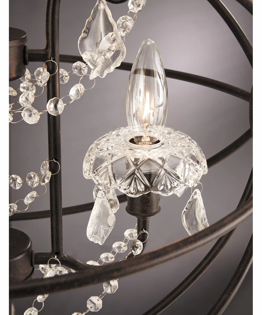 Winona 3-Light Table Lamp Ant./Brz/Metal Shade/Crystal Decorations - Image 2