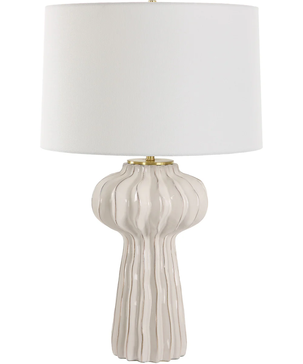 Wrenley Ridged White Table Lamp - Image 4